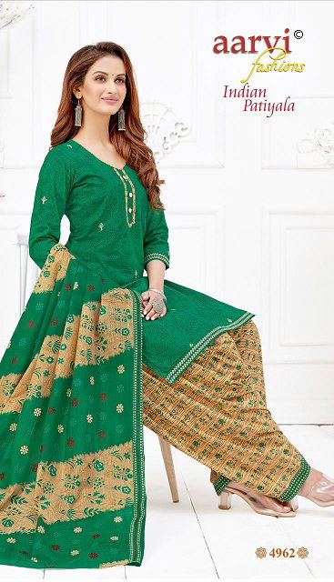 Aarvi Fashion Indian Patiyala Vol 1 Latest Fancy Designer Printed  Pure Cotton Ready made Salwar Suit Collection